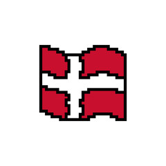 Pixel Art Denmark Flag