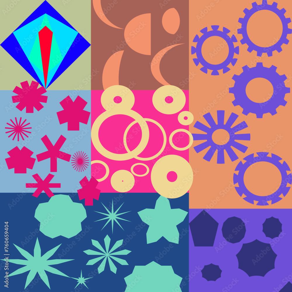 Aufkleber abstract geometric vector with miscellaneous shapes. the vector illustration is suitable to use abst