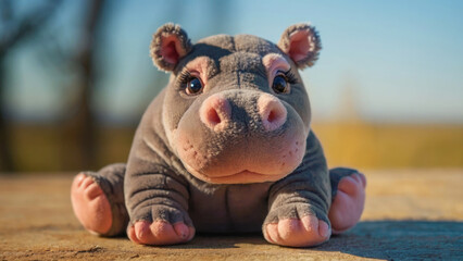 cute plush toy hippopotamus