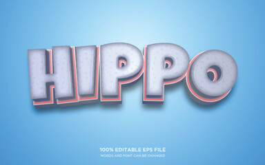Hippo 3D editable text style effect