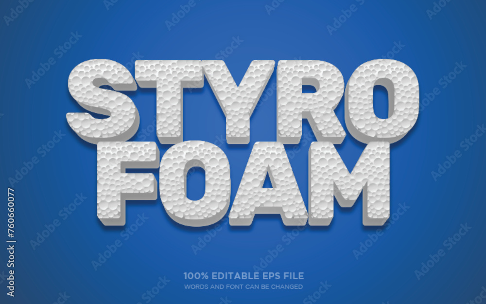 Poster styrofoam 3d editable text style effect