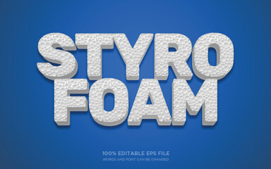 Styrofoam 3D editable text style effect