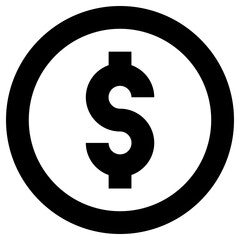 dollar coin icon, simple vector design