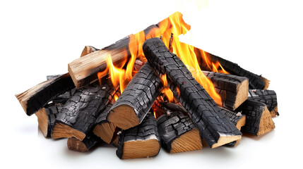 Burning coalwood fire
