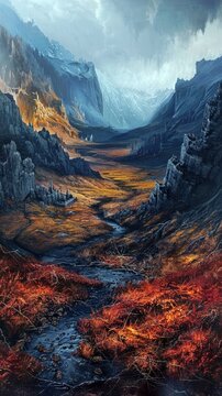 dark fantasy oil painting caelid from elden ring anceint medieval ruins
