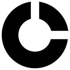 Fototapeta na wymiar donut chart icon, simple vector design