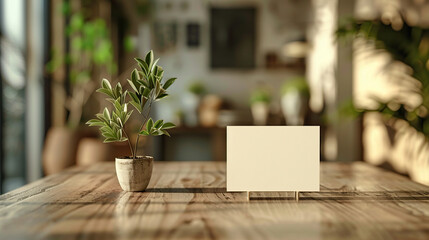 white blank mockup card or canvas mockup on blur room background,  wedding cards, bridal shower or other party invitation cards, christmas, birthday, Place for text. Flat lay