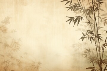 beige bamboo background with grungy text, in the style of contemporary frescoes