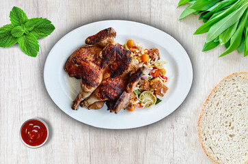 grilled chicken with vegetables