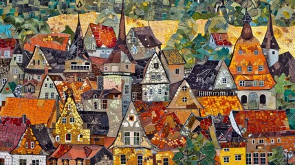 Mosaic of a German medieval city