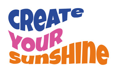 sunshine quote vector waxy retro text 