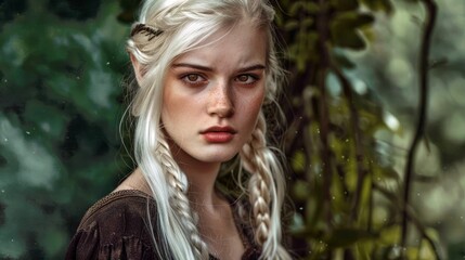 Naklejka premium portrait of a medieval maiden