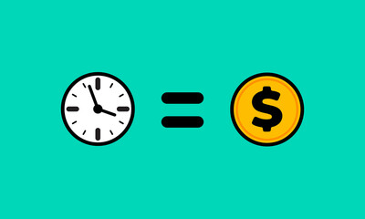 Time is money vector design illustration. Very suitable for business, enterprise, motivational, financial and other content.