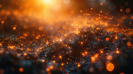 Obraz premium Connected Realms: 3D Social Network. Generative AI