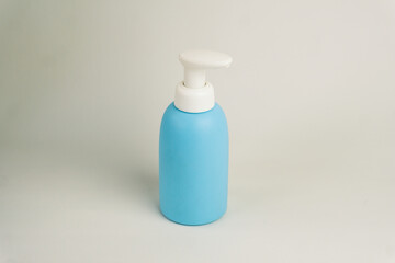 Soap or shampoo bottle on isolated white background. Design mockup blank label bottle packaging. Product mockup concept