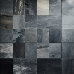 Black marble tile tile colors stone look, in the style of mosaic pop art