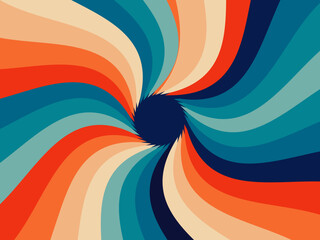 Vintage retro banner background. Colorful grunge wave wallpaper. Vector illustration. Twist party backround pattern.