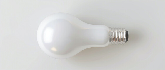 White LED Light Bulb on White Background