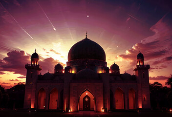 Fototapeta premium Ramadan Kareem Festivities: Fasting, Prayer, and Acts of Kindness in the Islamic Tradition