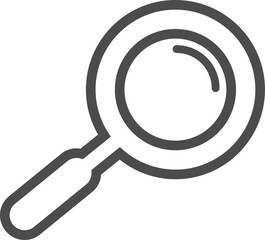 Magnifying glass icon. Linear search symbol. Detective tool