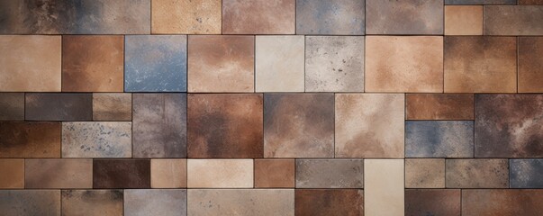 Brown marble tile tile colors stone look, in the style of mosaic pop art