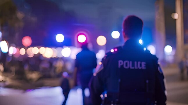 Police Officer Standing on Side of Road Generative AI