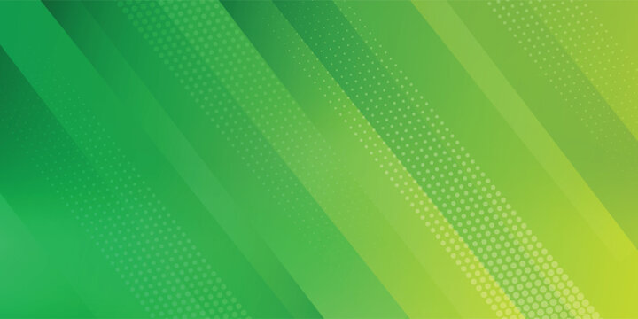 abstract green banner background with diagonal stripes and dot halftone