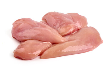 Raw chicken breast, isolated on white background.