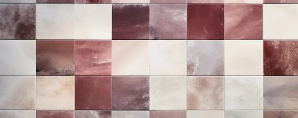 Fototapeten Burgundy marble tile tile colors stone look, in the style of mosaic pop art © Zickert