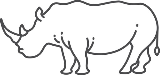 Rhinoceros line icon. African wildlife symbol. Safari animal