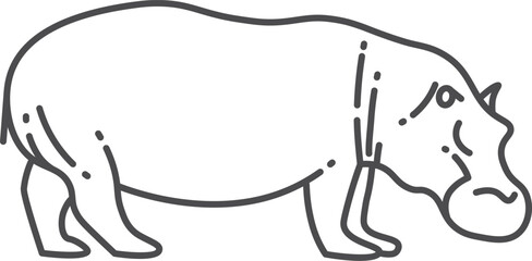 Hippo line icon. Safari animal. African fauna - 760677446