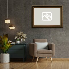 Green Watercolor Art Wall Frame Mockup Instagram Post