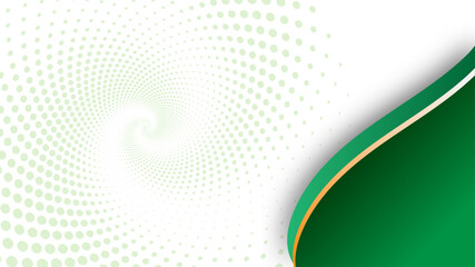Green Abstract background with halftone and shape