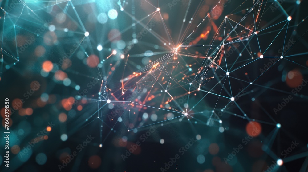 Poster Abstract digital background of points and lines. Plexus. Big data. 