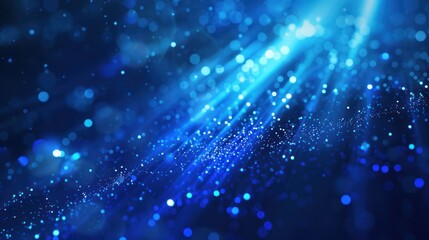 photograph of Abstract dark blue digital background with sparkling blue light 