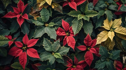 Christmas plants pattern wallpaper background 