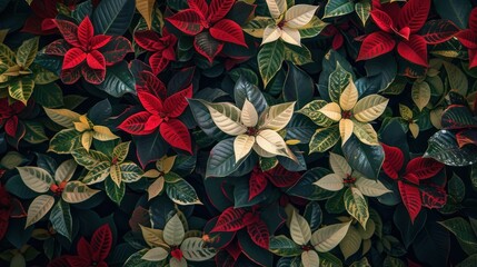  Christmas plants pattern wallpaper background 