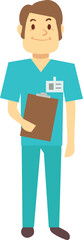 Doctor hold patient history. Hospital worker character