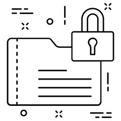 folder protection icon, simple vector design
