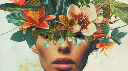 Botanical beauty encapsulated in a lush plant filled collage