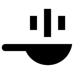 frying pan icon, simple vector design