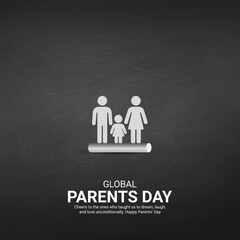Parents Day Creative ads Global parents day design jun 1 social media poster vector 3d illustration