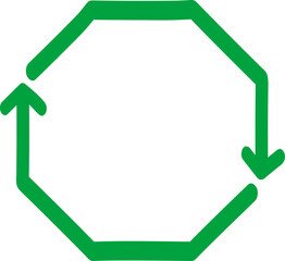 손으로 그린 순환하는 도형 다이어그램