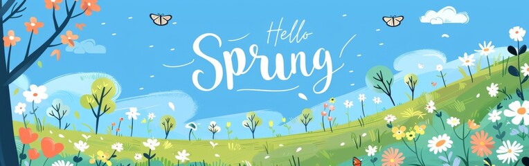 Obraz premium Spring flowers banner