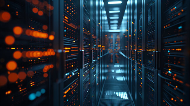 Advanced technology computer server room hi-tech server rack