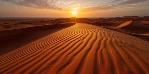 Behangcirkel sunrise over the desert © toomi123