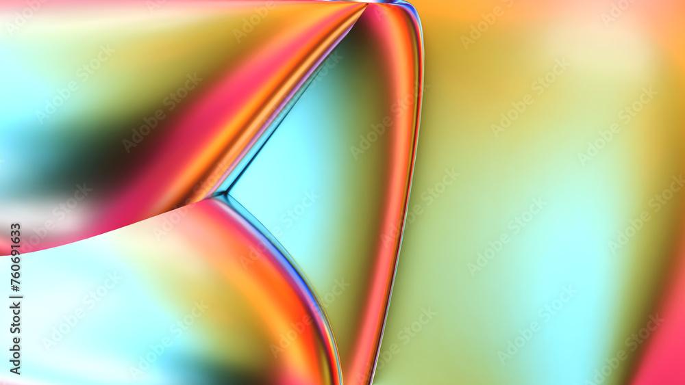 Poster iridescent holographic texture background. 3d rendering