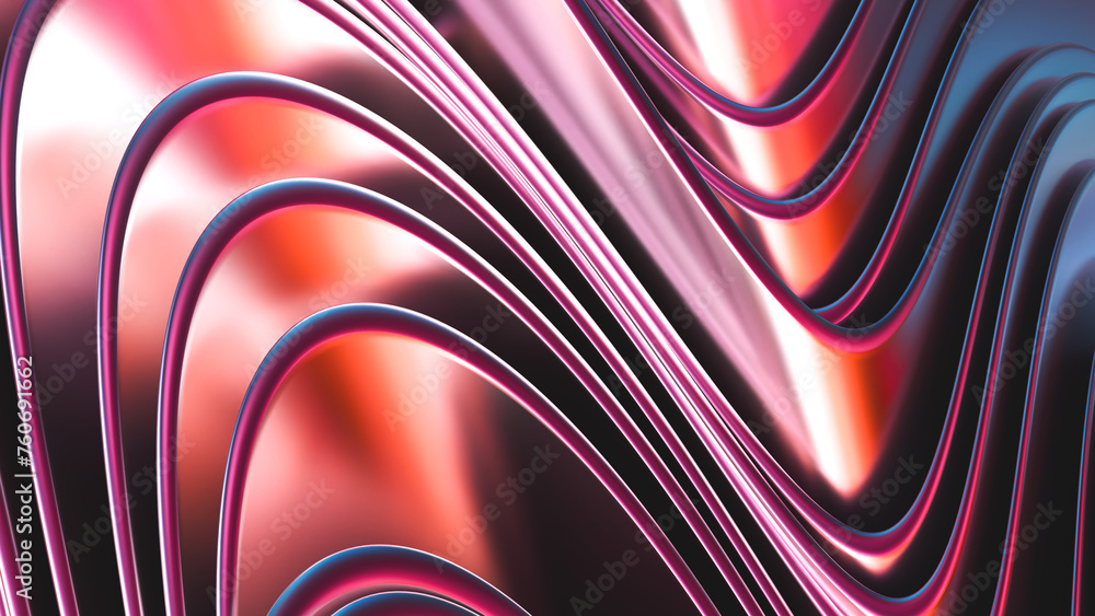 Poster iridescent holographic texture background. 3d rendering