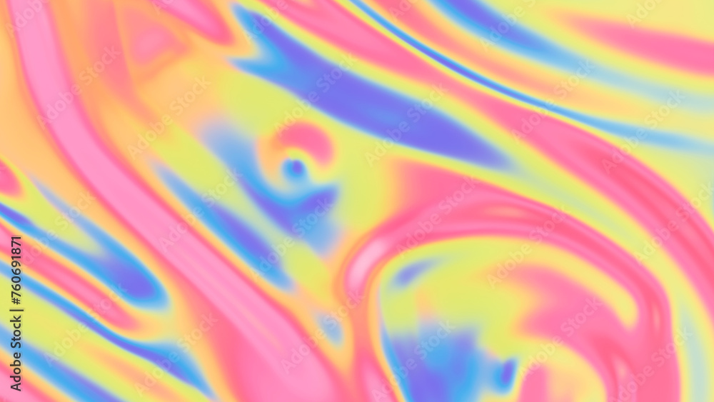 Poster iridescent holographic texture background. 3d rendering