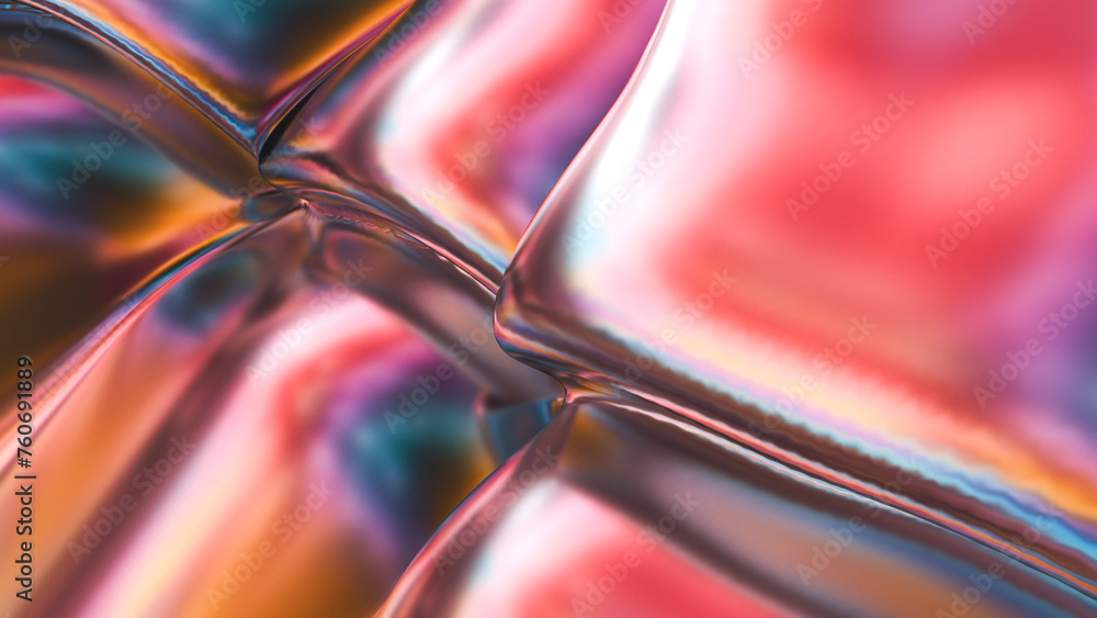 Aufkleber iridescent holographic texture background. 3d rendering